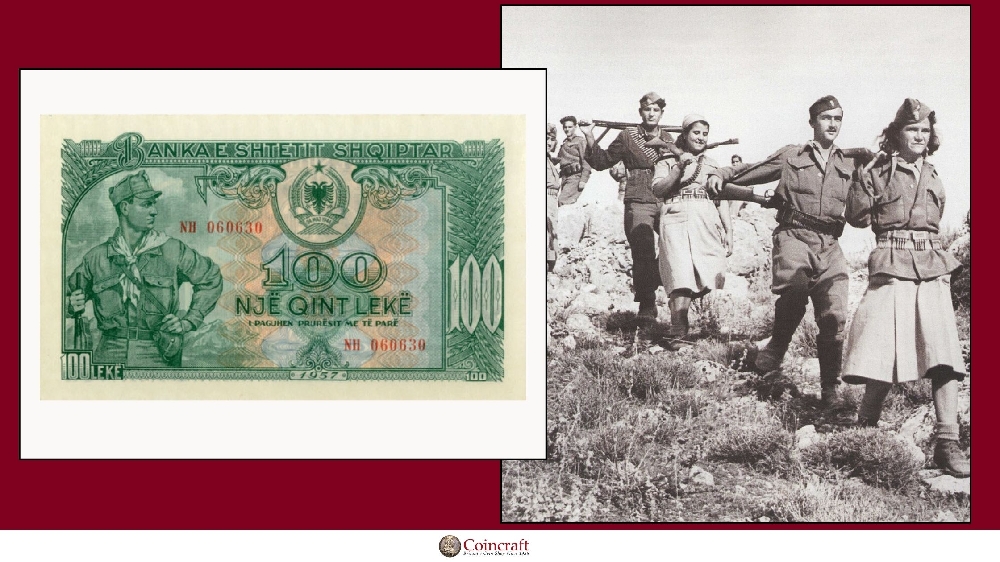 Albanian Leke Honouring Partizan Soldier - Coincraft